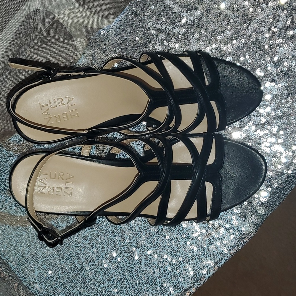 Naturalizer Black Stappy Heels